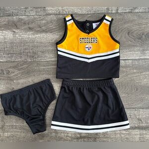 NFL TEAM APPAREL Pittsburgh Steelers Cheerleader 3 piece set. Size 18 Months.